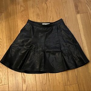 Diane von Furstenberg Real Leather A-Line Skirt with pockets